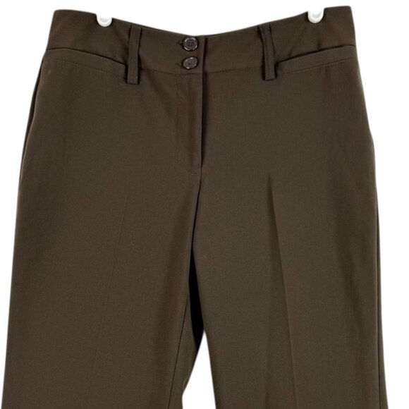 Danielle B. Women's Wide Leg Mid Rise Stretch Brown Dress Pants Sz 6 Zip Closure - Picture 3 of 10